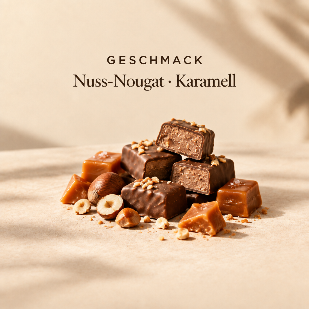 Geschmack: Nuss-Nougat und Karamell