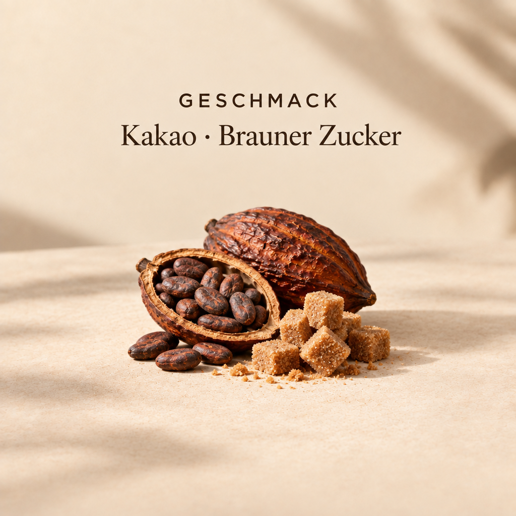 Geschmack: Kakao und brauner Zucker