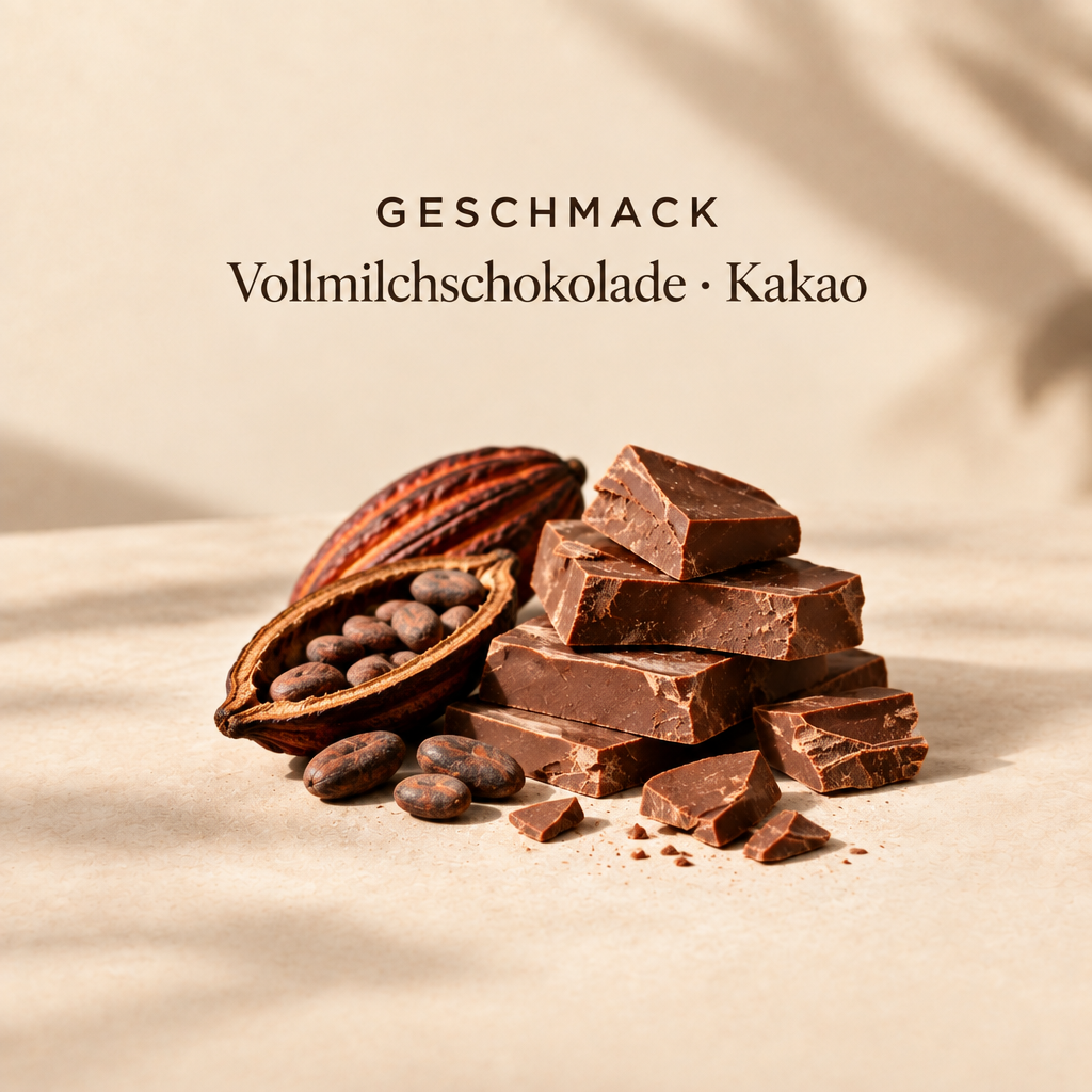 Geschmack: Vollmilchschokolade und Kakao