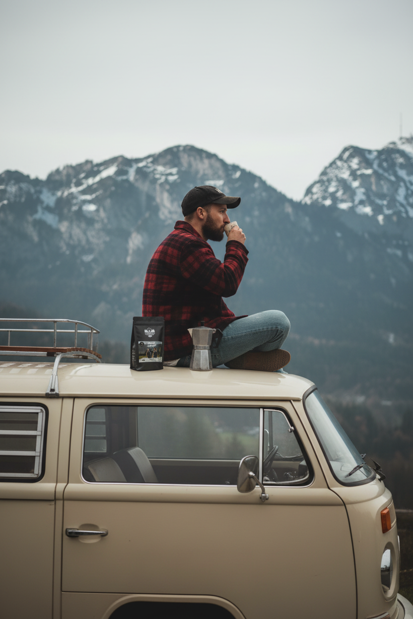 Sunnseit Espresso – Cap auf dem Dach